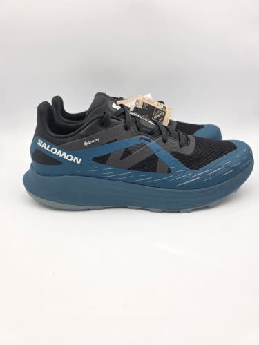 Salomon Ultra Flow Mens 11.5 Waterproof Running Shoes Goretex Blue Black NWT