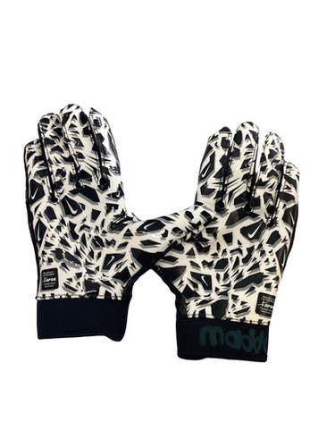 Used Nike SHARK FOOTBALL GLOVES FB Gloves Black And White MD 11760-S000089741