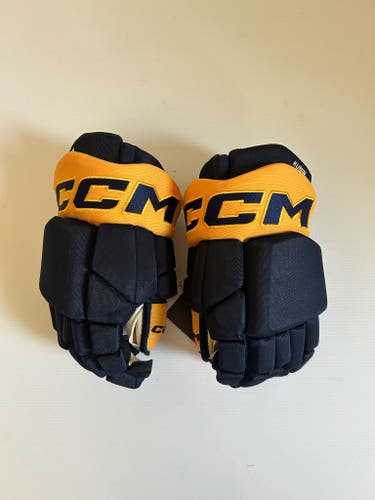 New 14” CCM HGTKPP Pro Stock Hockey Gloves - Navy/Gold