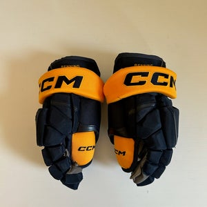 New 14” CCM HG12 Pro Stock Hockey Gloves - Navy/Gold