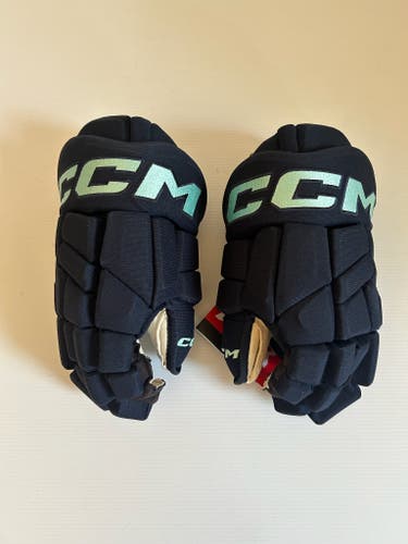 New 14” CCM HGTKSP Pro Stock Hockey Gloves - Navy/Teal