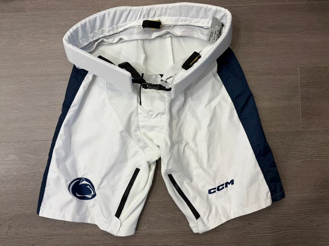 CCM PPPTKC Girdle/Pants shell Medium White/Navy - Penn State University Pro Stock (Used like new)