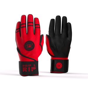 Drip & Rip™ 'Baller' Series Premium Leather Long Cuff Batting Glove Magma (Closeout)