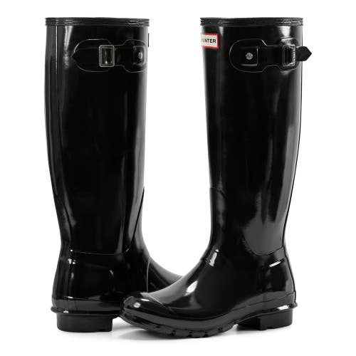 Hunter Original WFT1000RGL Boots Women's 8 Black Waterproof Rain Boots DDK874