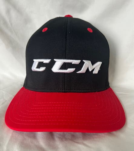 CCM Hat Black with Red Visor