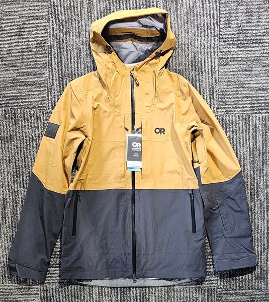 New Outdoor Research Snowcrew Ski Jacket Mens Small Bronze/Black