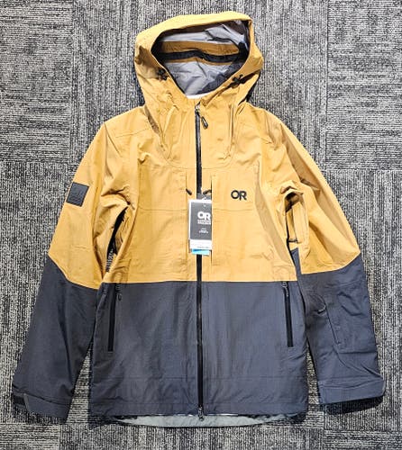 New Outdoor Research Snowcrew Ski Jacket Mens Large Bronze/Black