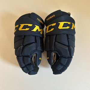 New 14” CCM HGQL Pro Stock Hockey Gloves - Navy/Yellow