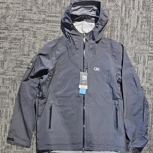 New Outdoor Research Snowcrew Ski Jacket Mens Large Black