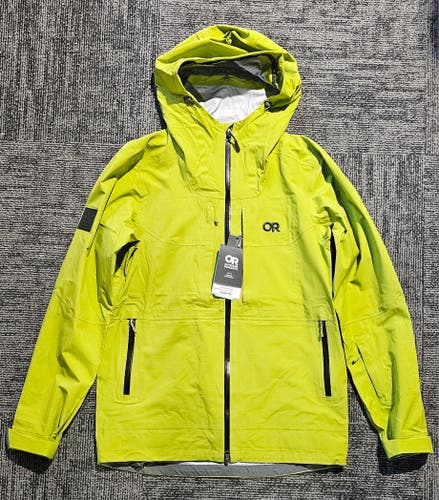 New Outdoor Research Snowcrew Ski Jacket Mens Small Green