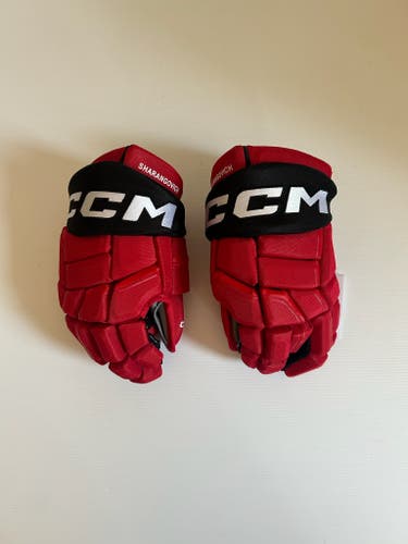New 14” CCM HGQL Pro Stock Hockey Gloves - Red/Black