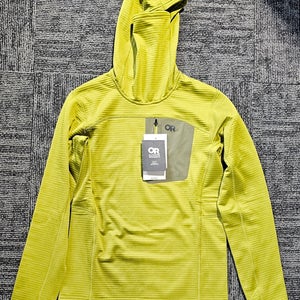 New Outdoor Research Vigor Grid Fleece Pullover Hoodie Mens Small Green