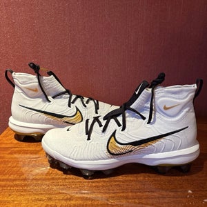 Nike Alpha Huarache NXT MCS White Gold Men's Size 11.5 Baseball Cleats FZ8650-119