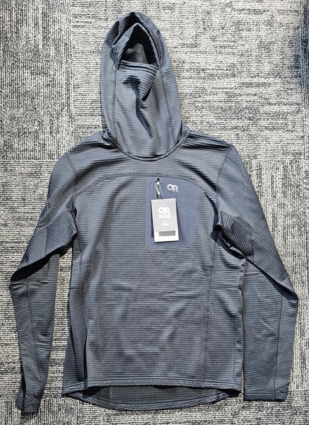 New Outdoor Research Vigor Grid Fleece Pullover Hoodie Mens Medium Black