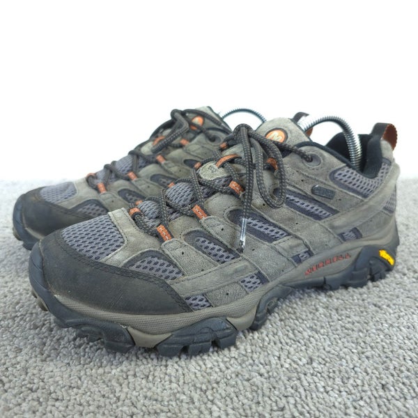 Merrell Moab 2 Mens Size 8.5 Hiking Shoes Gray Low Top Lace Up Waterproof Vibram