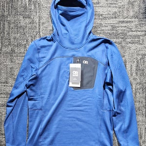 New Outdoor Research Vigor Grid Fleece Pullover Hoodie Mens Large Blue
