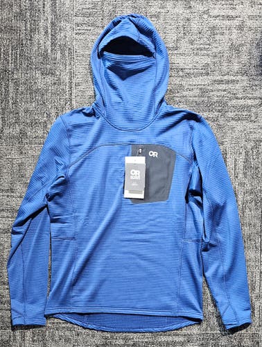 New Outdoor Research Vigor Grid Fleece Pullover Hoodie Mens Large Blue