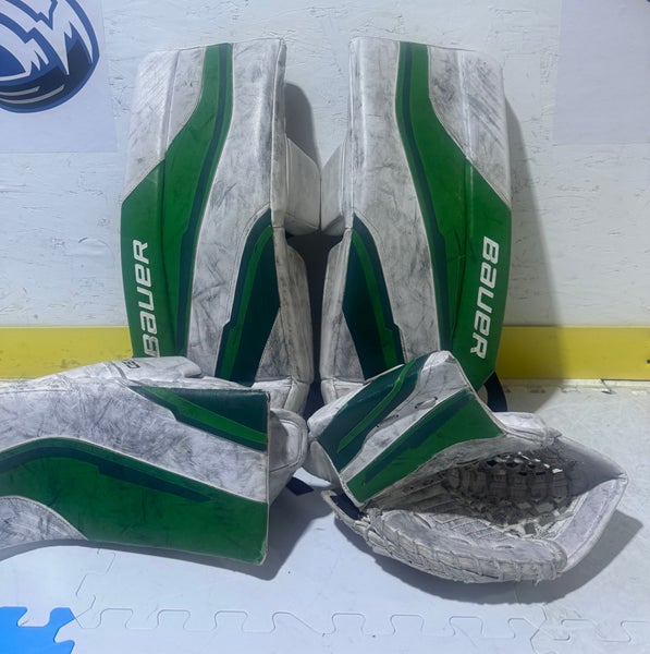 Bauer GSX Goalie Gear, Full Set, Junior Small-26", White/Green (Used)
