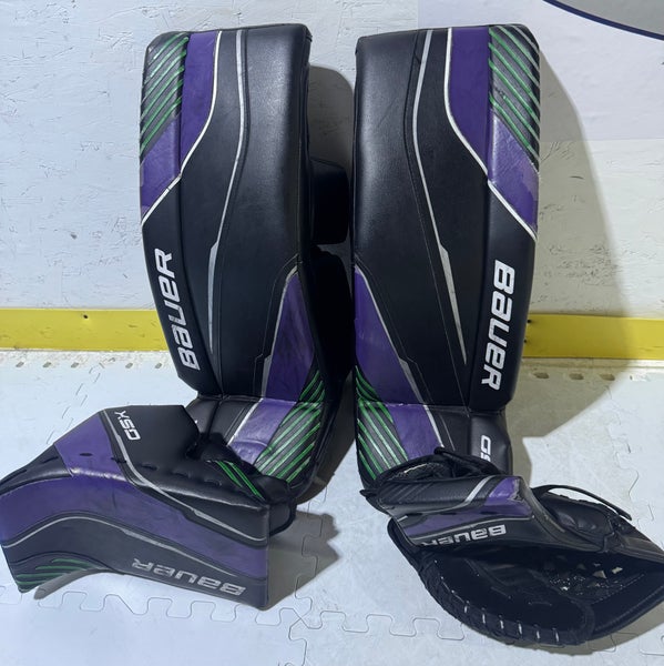 Bauer GSX Goalie Gear, Full Set, Junior Medium-28", Black/Green/Purple (Used)