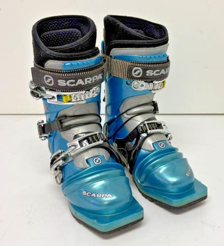 Scarpa T2X 3-Pin 75mm Telemark Ski Boots Wrap Liners MDP 22 Women's 5 Kids 4