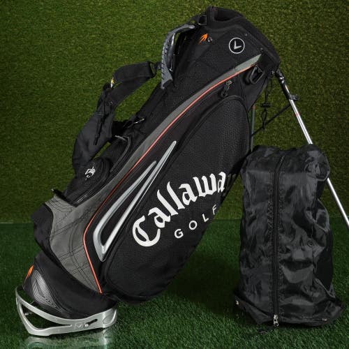 Callaway Warbird Hot XTT Stand Golf Bag Black/Gray/Orange 8-Way Top + Rain Hood!