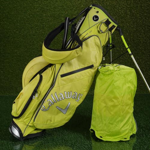 Callaway Hyper-Lite 3.0 Stand Golf Bag Yellow Green/Black 3-Way Top + Rain Hood!