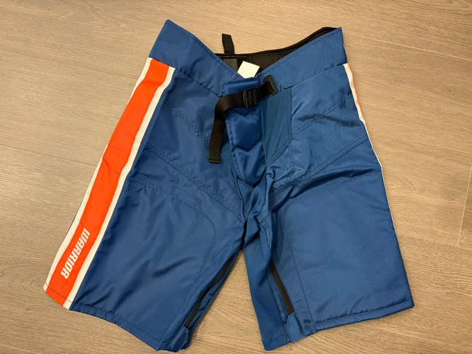 Warrior Covert QRE Pro Girdle/Pants shell Medium +1 Navy/Orange - New York Islanders Pro Stock (New)