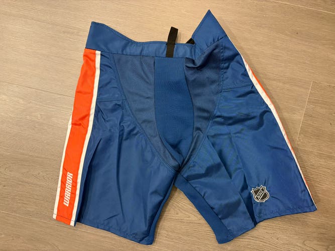 Warrior Covert QRE Pro Girdle/Pants shell Medium +1 Navy/Orange - New York Islanders Pro Stock (New)