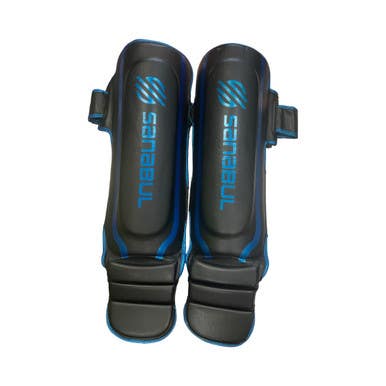 Used Sanabul Martial Arts Shin Pads Black LG 11859-S000029449