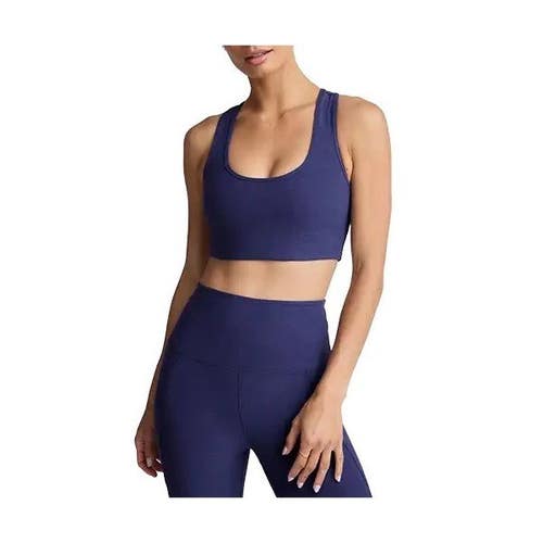 Beyond Yoga Yoga Simplicity Sports Bra Women's XS Eternal Blue Long Line BUU953