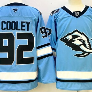 Blue Utah Hockey Club Logan Cooley Ice Hockey Jersey 92 Stitched Jersey Size 52