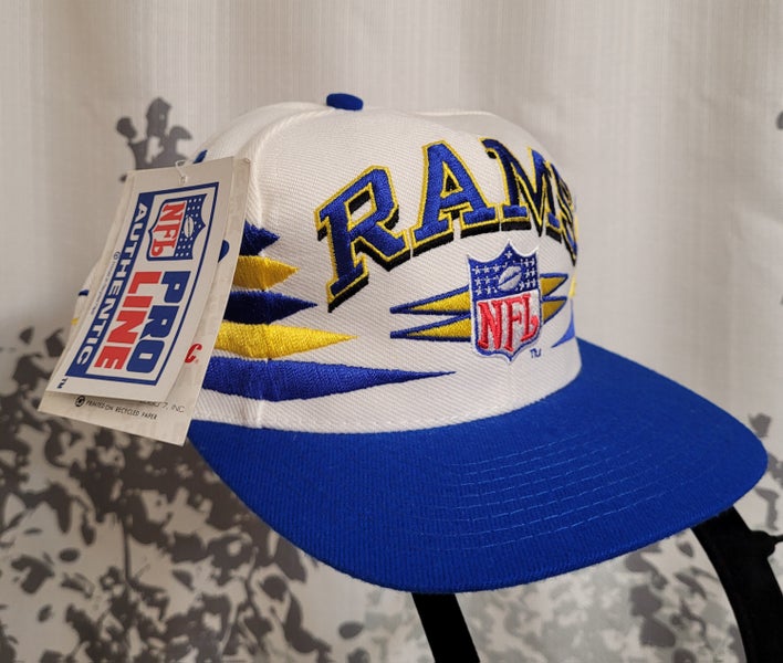Vintage Los Angeles Rams Hat Cap NFL Pro Diamond Cut Logo Embroidered Snapback