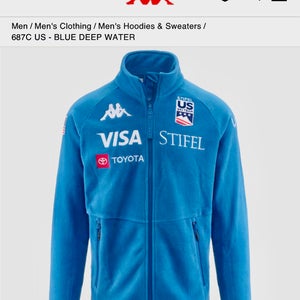 Kappa US Ski Team 6Cento Stiffel Fleece Deep Blue Ocean Size L