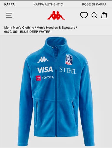 Kappa US Ski Team 6Cento Stiffel Fleece Deep Blue Ocean Size L
