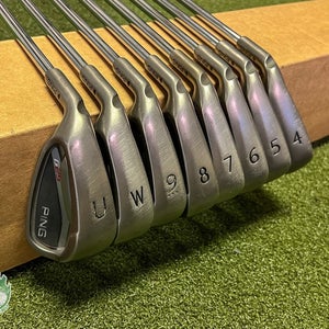 Used LH Ping Black Dot G25 Irons 4-PW/UW CFS Regular Flex Steel Golf Club Set