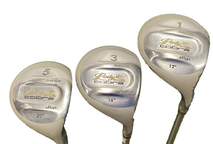 Lady Cobra Oversize Offset Wood Set Driver, 3W, 5W RH Ladies Graphite Nice Grips