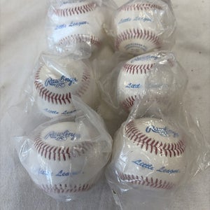 Lot Of 6 Brand New Rawlings Little League Full Grain Leather Cover Baseballs