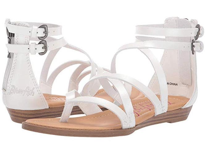 Blowfish Malibu Bungalow Sandals Girls US 3 White Adjustable Ankle Strap JOBB994