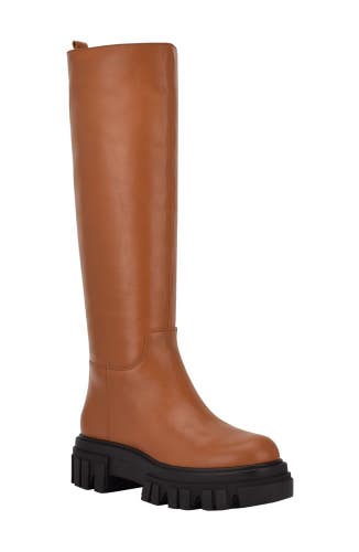 Marc Fisher LTD Malena Boots Women's 6 Natural Leather Pull On Platform JOBB762