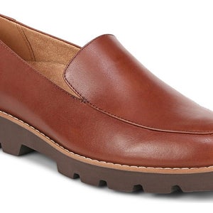 Vionic Kensley Loafers Women's US 8.5 Brown Patent Leather Slip-On Shoes KHD2699