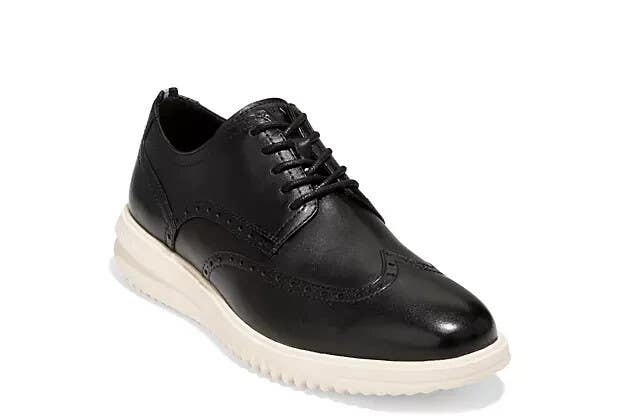 Cole Haan Grand+ C38712 Oxford Mens 11 Black Leather Wingtip Dress Shoes ZPO3668