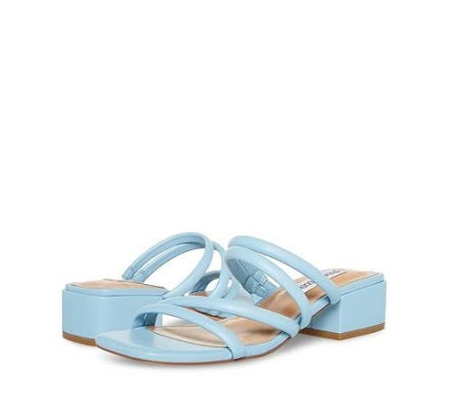 Steve Madden Cappo Sandals Womens US 6 Blue Open Toe Block Heel Strappy JOBB1002