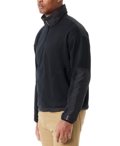Bass Outdoor Sweatshirt Men's Large Black Convertible Hood Long Sleeve MAC160