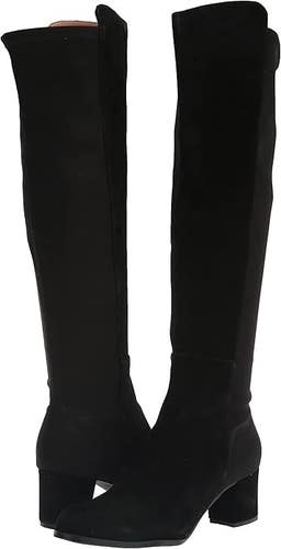 L'Amour Des Pieds Preeya Women 8 Black Block Heel Knee High Riding Boots ZPO3421