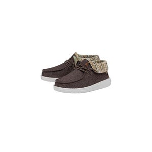 Hey Dude Wendy Fold Felted Cozy 40560-255 Kids US 4 Brown Casual Shoes JOBB864