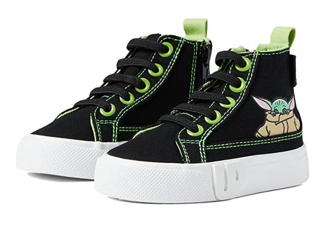 Ground Up Grogu Sneakers Toddler US 5 Black Canvas High-Top Casual Shoes JOBB753