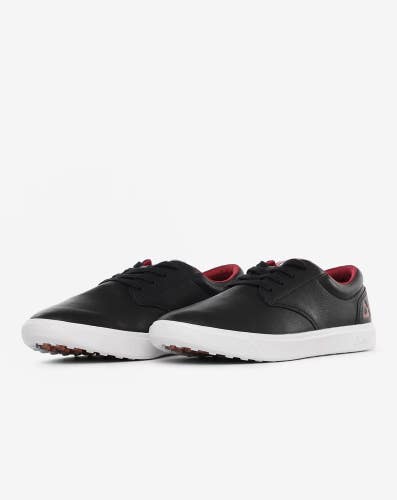 TravisMathew The Wildcard 4MU189-0BRW Men's 8 Black Leather Golf Shoes JOBB828
