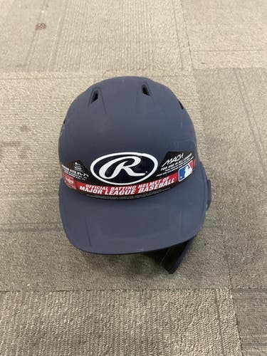 Used Rawlings MACH Batting Helmet w/Mask Navy Blue M/L 11614-S000233196