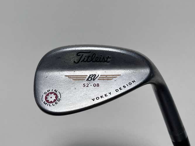 Titleist Vokey Spin Milled Chrome 2009 Wedge 52* 8 Bounce Wedge Steel Mens RH