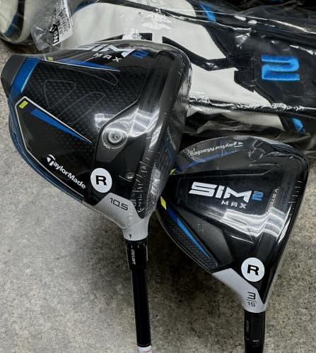 TaylorMade SIM2 MAX Right Hand Set Driver, 3-Wood, Ventus Regular Flex NEW